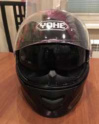 Мото шлем новый в упаковке,фирменый YOHE,62-63 разм, новый