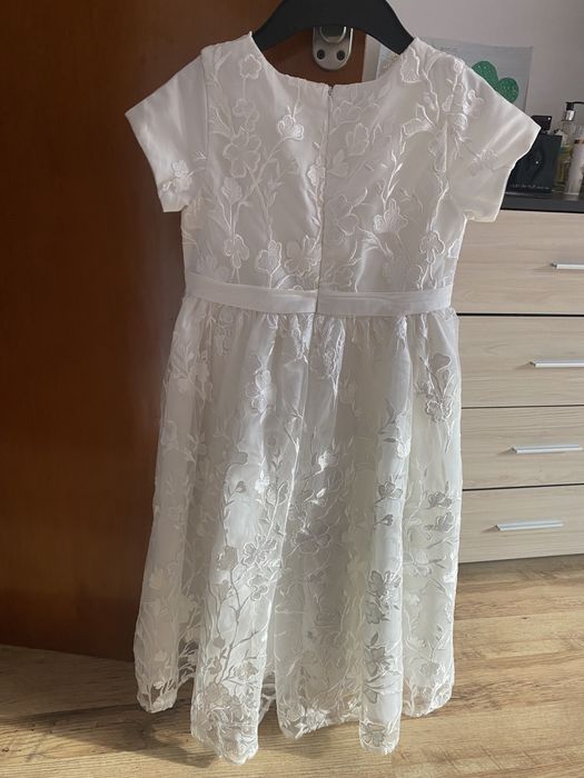 Бяла детска рокличка за сватба, кръщене