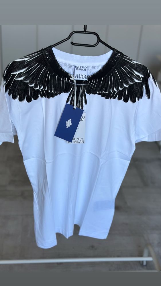 Tricou Marcelo Burlon white black