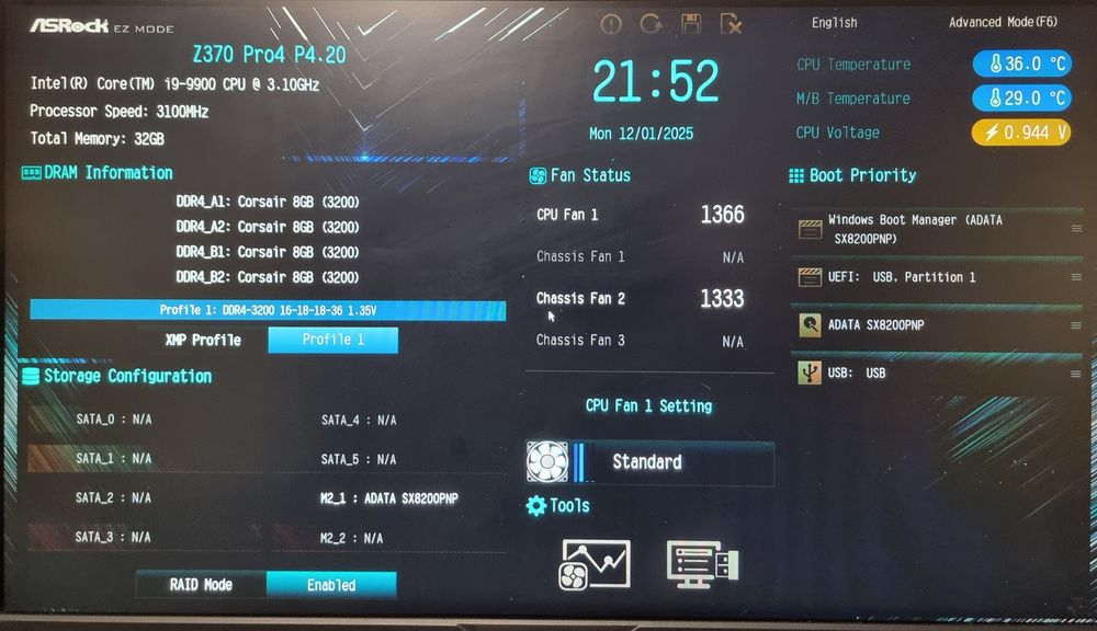 Kit Placa Baza Asrock Z370 Pro4+Procesor intel I9 9900+32 gb