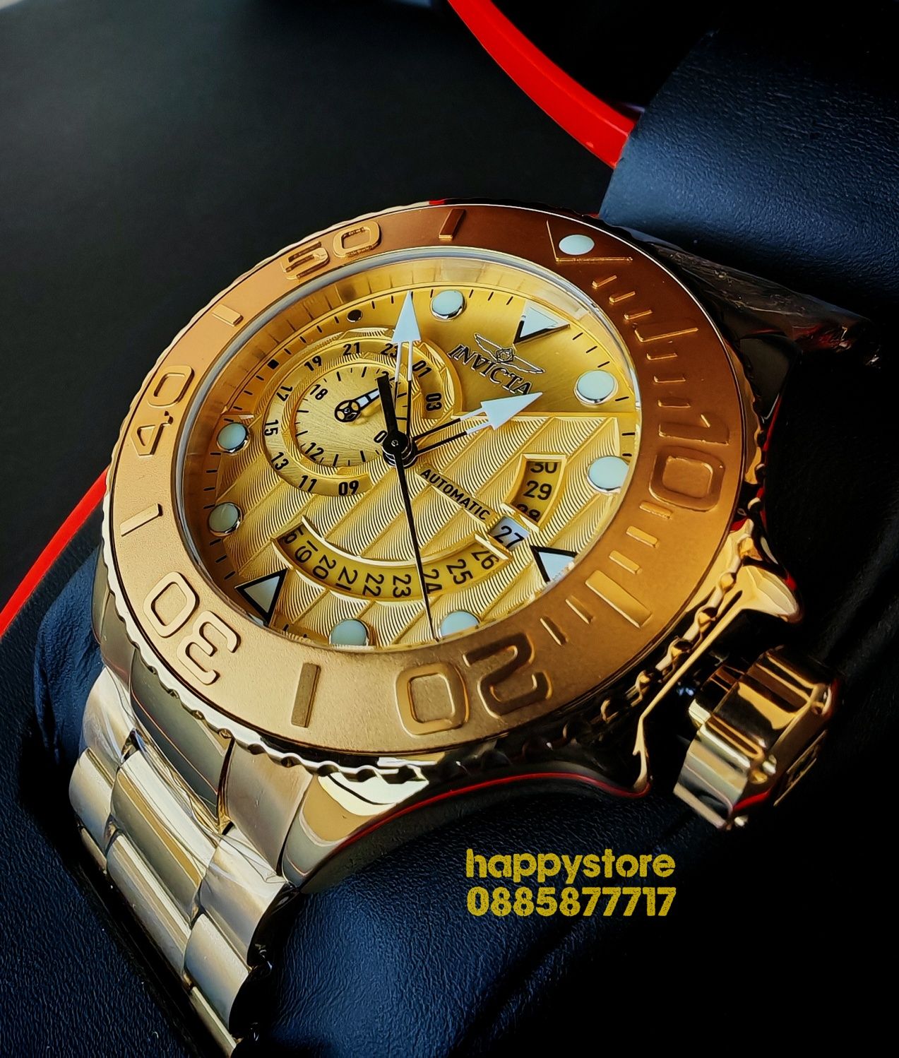 часовник INVICTA Grand Diver Gold automatic 52 mm, Инвикта нов