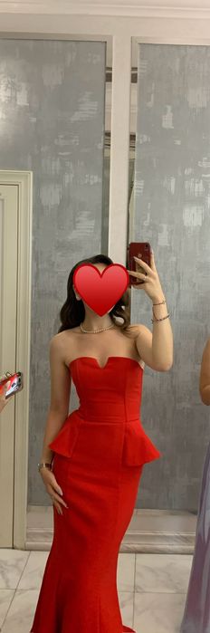 Платье выпускное, вечернее, русалочка, рыбка, красное макси.