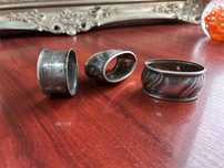 DN004 Set 3 inele de servetele argintate 6 si 5 cm diametru