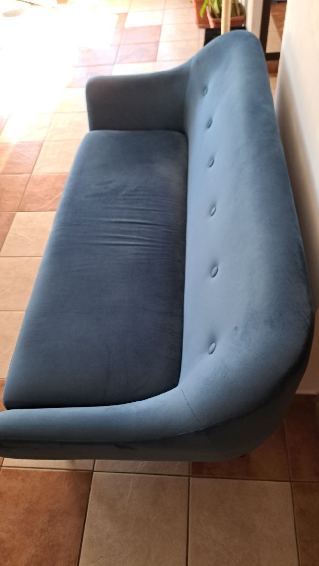 Vand canapea EGEDAL din catifea albastru
