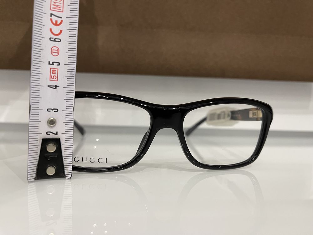 Rame ochelari Gucci, pisicuta, negru cu maro animal print, originali,