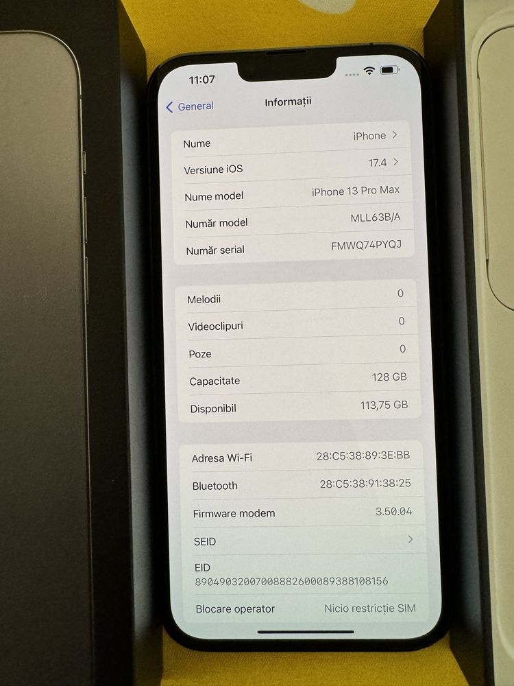 iPhone 13 Pro Max Graphite 128GB, impecabil, ca nou