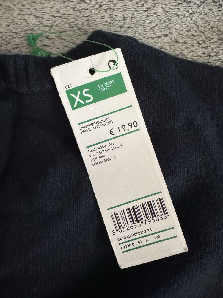 Тъмносин пуловер Benetton