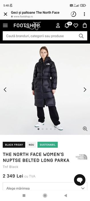 Geaca lunga parka dama The North Face Nuptse  M /L