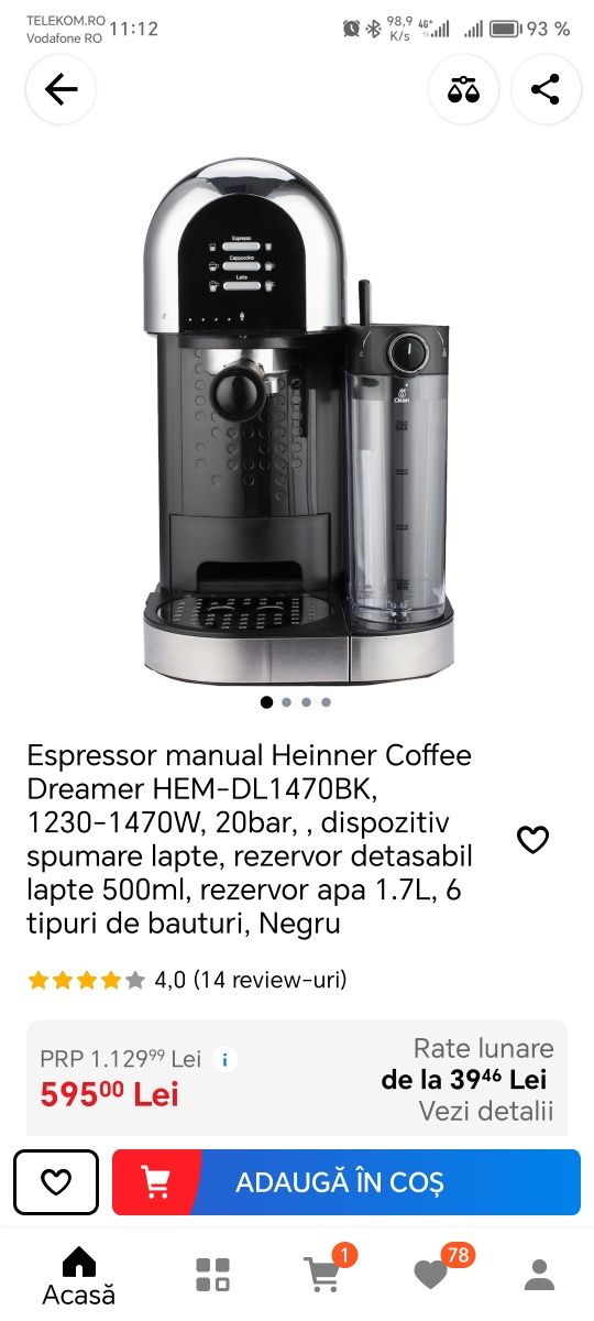 Espressor manual nou cu factura