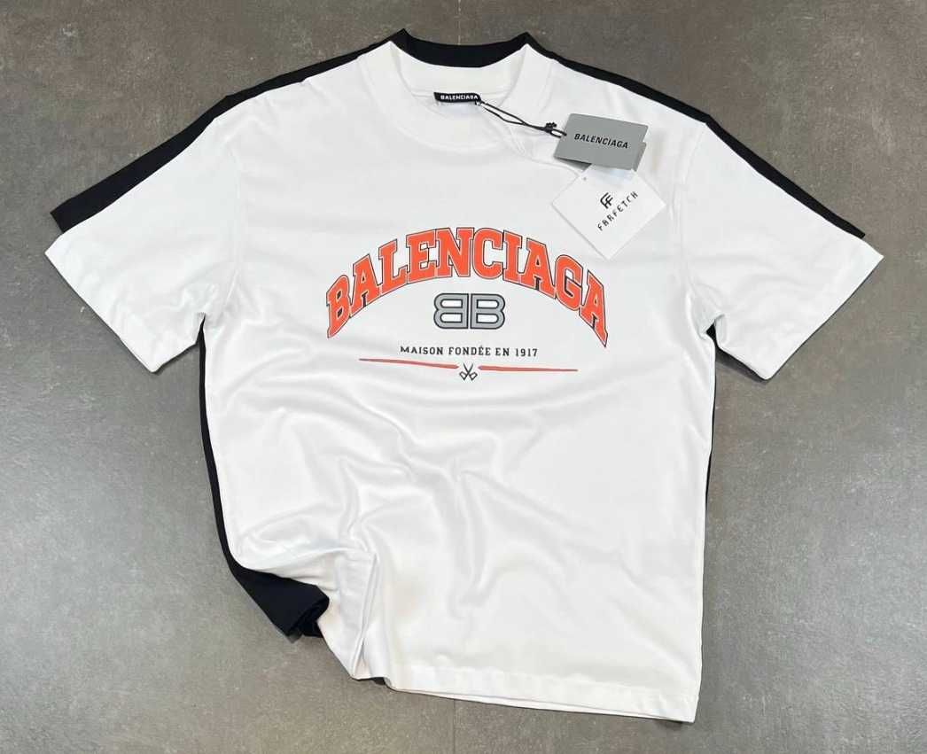 Нови мъжки бели тениски Balenciaga oversize налични XL, 2XL