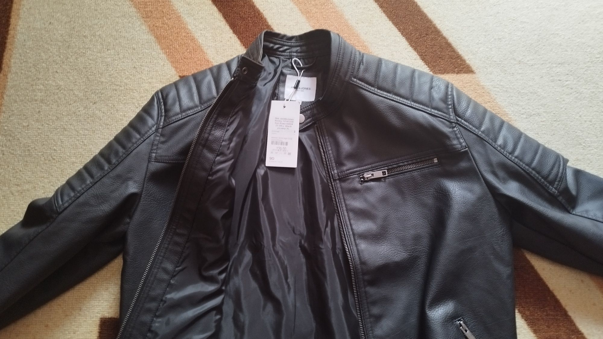 Ново мъжко кожено яке jack & jones