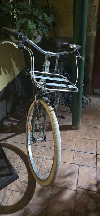 Bicicleta unisex verde cu maro