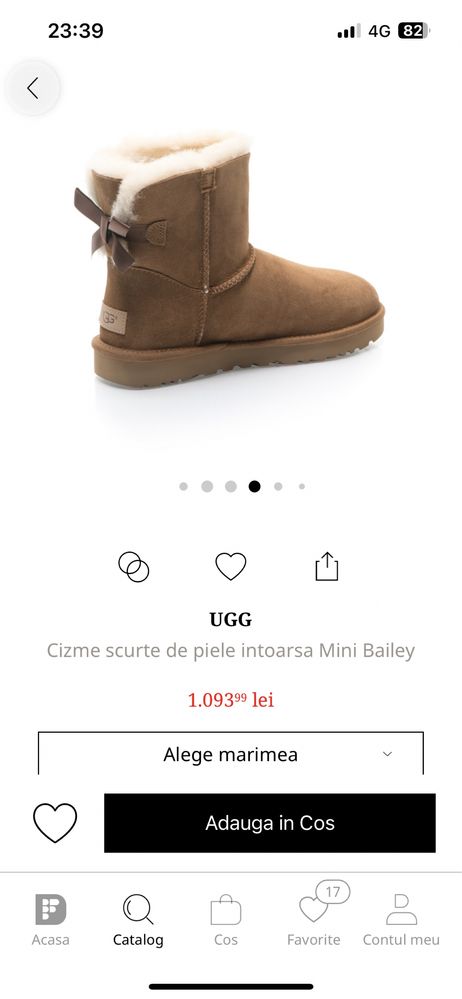 ugg cizme scurte de piele