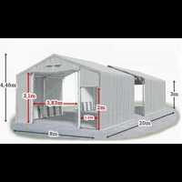 Мобилно хале с размери 8 x 20 x 3 m / 4.46 m - Euroagro