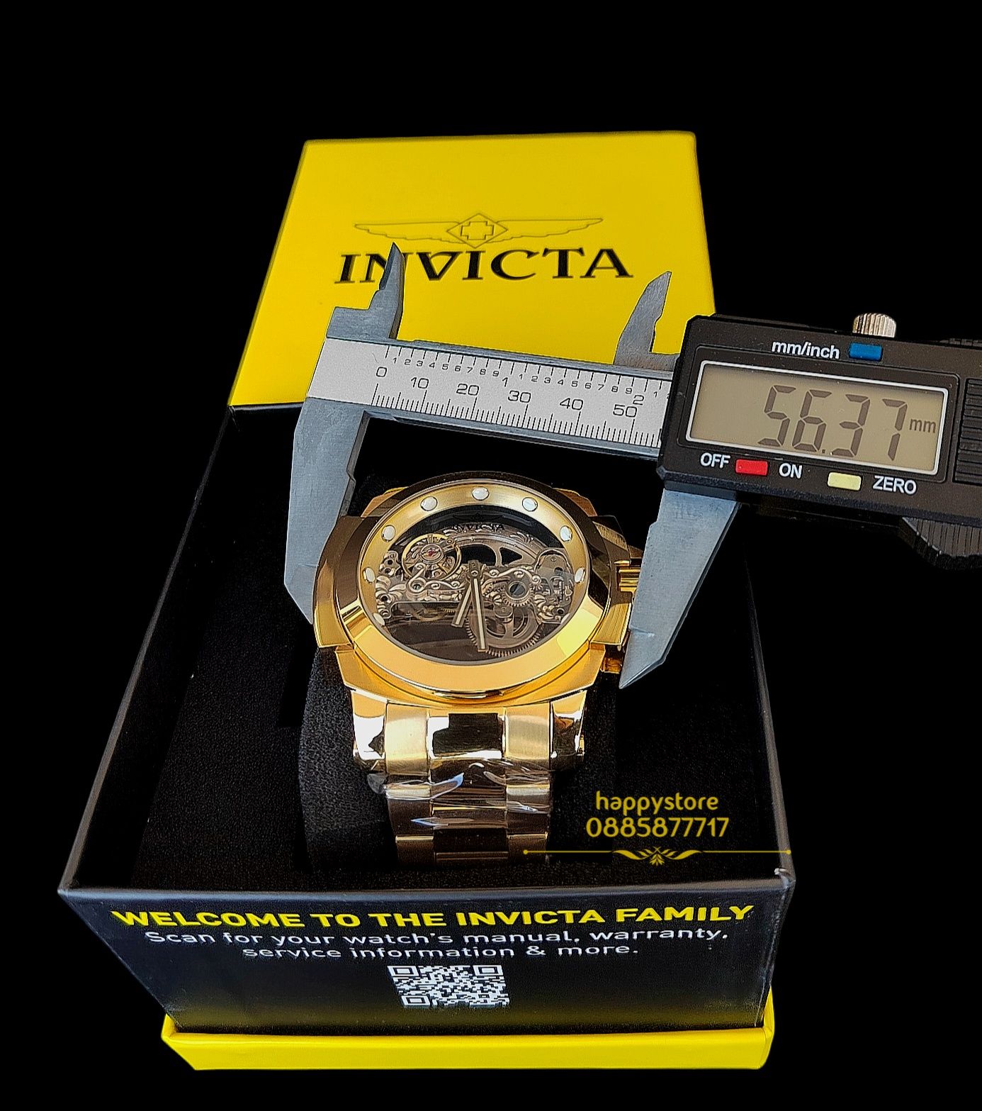 часовник INVICTA Coalition Forces Gold Skeleton Full metal automatic 5