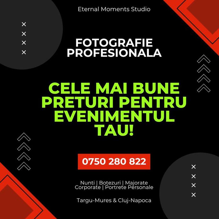 Fotograf evenimente – nuntă, botez, majorat, petrecere