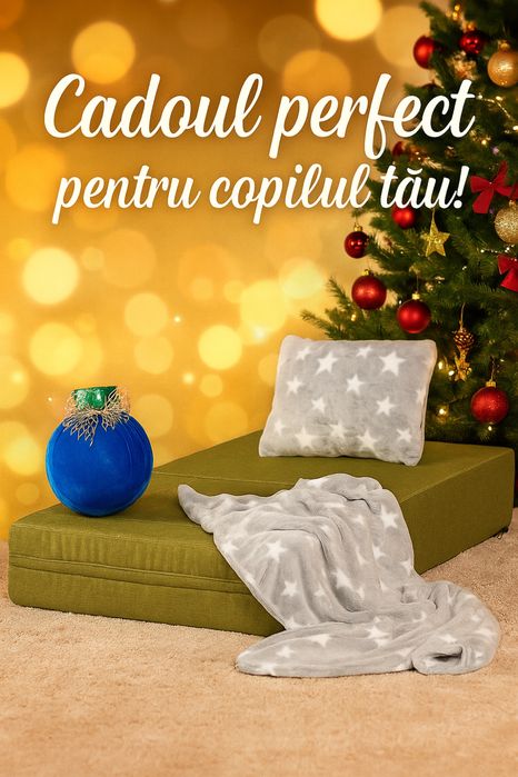 Cadoul perfect de Craciun pentru copilul tau! Patut, fotoliu, perna.