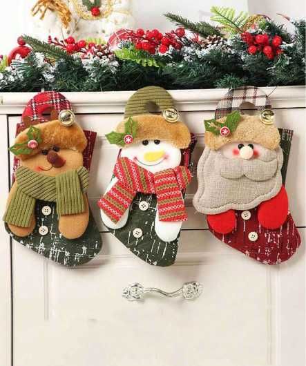Set ciorapi mici de Crăciun pentru genți cu bunătăți pentru copii