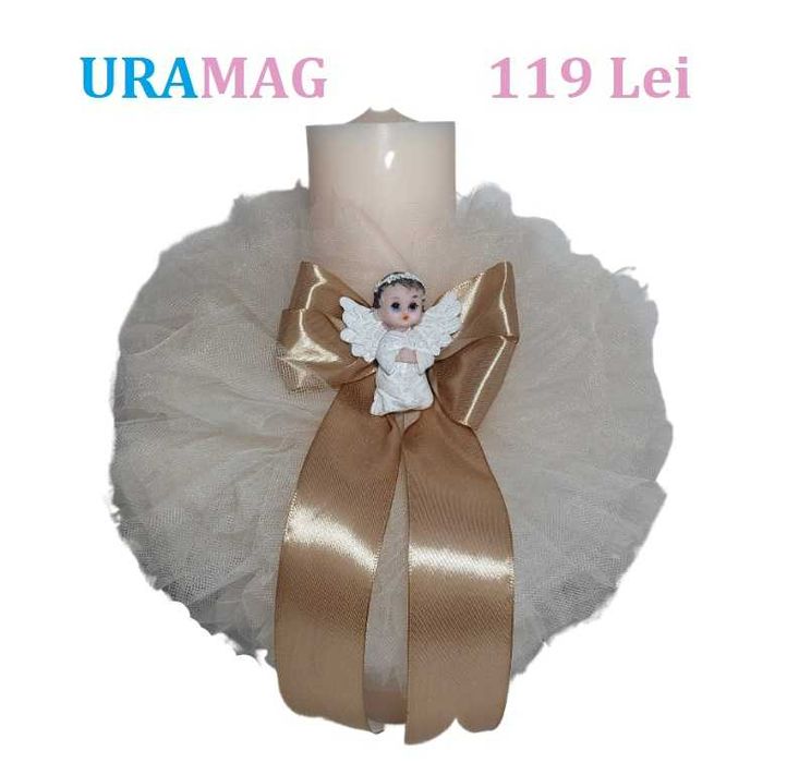 Lumanare Botez- Ingeras-Auriu