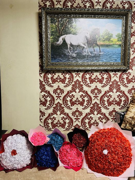 Букет из атласных лент