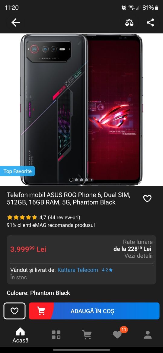 Telefon Asus rogphone 6