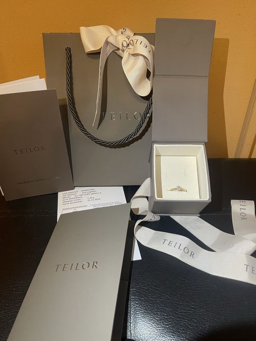 Inel aur cu diamante, marca Teilor, nou