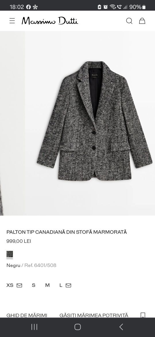 Palton Massimo Dutti colectia actuala