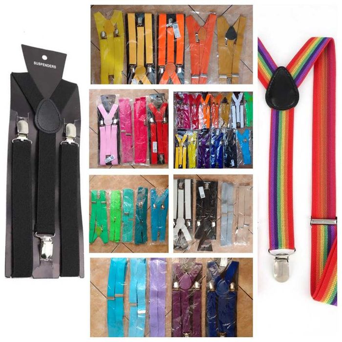 Подтяжки мужские женские Чёрные, белые, яркие цветные. Галстук-бабочка