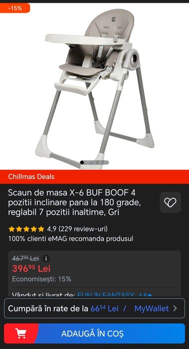 Scaun de masa X6 Buf BOOF