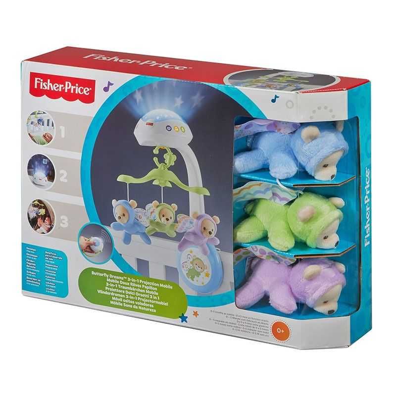 Музикална въртележка за легло МЕЧЕТА-ПЕПЕРУДИ на Fisher Price