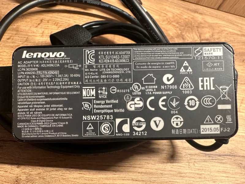 Incarcator Laptop, Lenovo ADLX45NLC3A, 45W, 20V, 2.25A, mufa 4.0x1.7mm