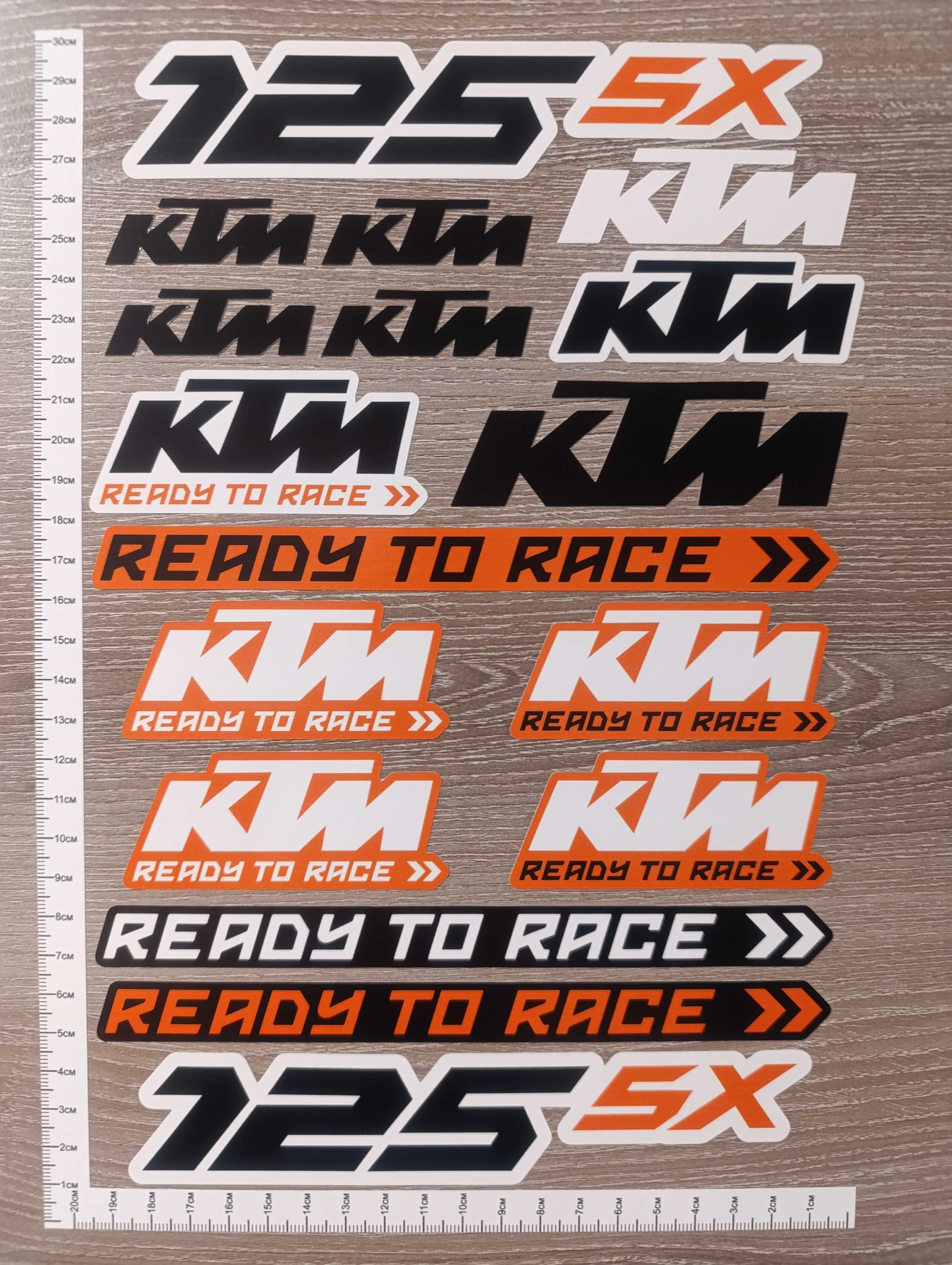 КТМ стикери - 17бр. KTM 125 SX - лист А4