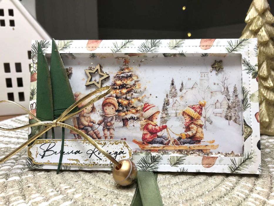 Коледни картички с шоколад