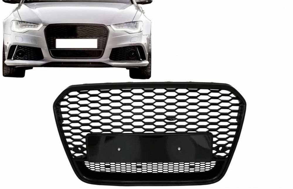 Grila Bara Fata Audi A6 C7 4G Pre-Facelift (2011-2014) RS6 Look Negru