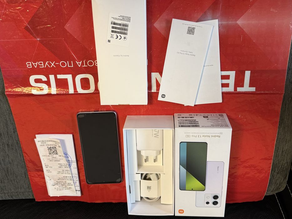 КАТО НОВ 256GB Redmi Note 13 Pro Гаранция Technopolis 2026г. Purple