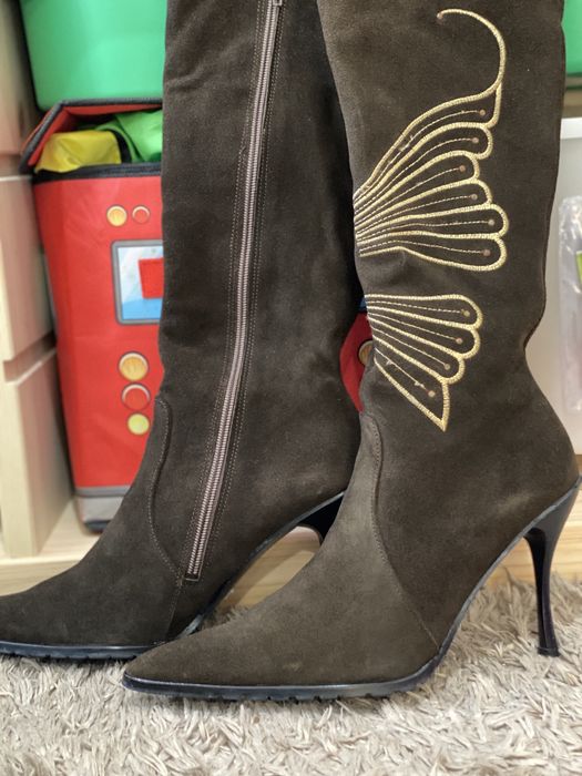 Дамски ботуши естествен велур- 41 номер,