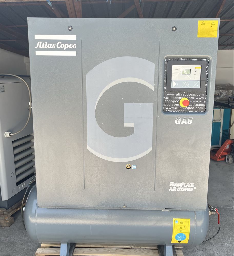 Трифазен винтов компресор Atlas Copco GA 5.5kw и ресивър 270lt