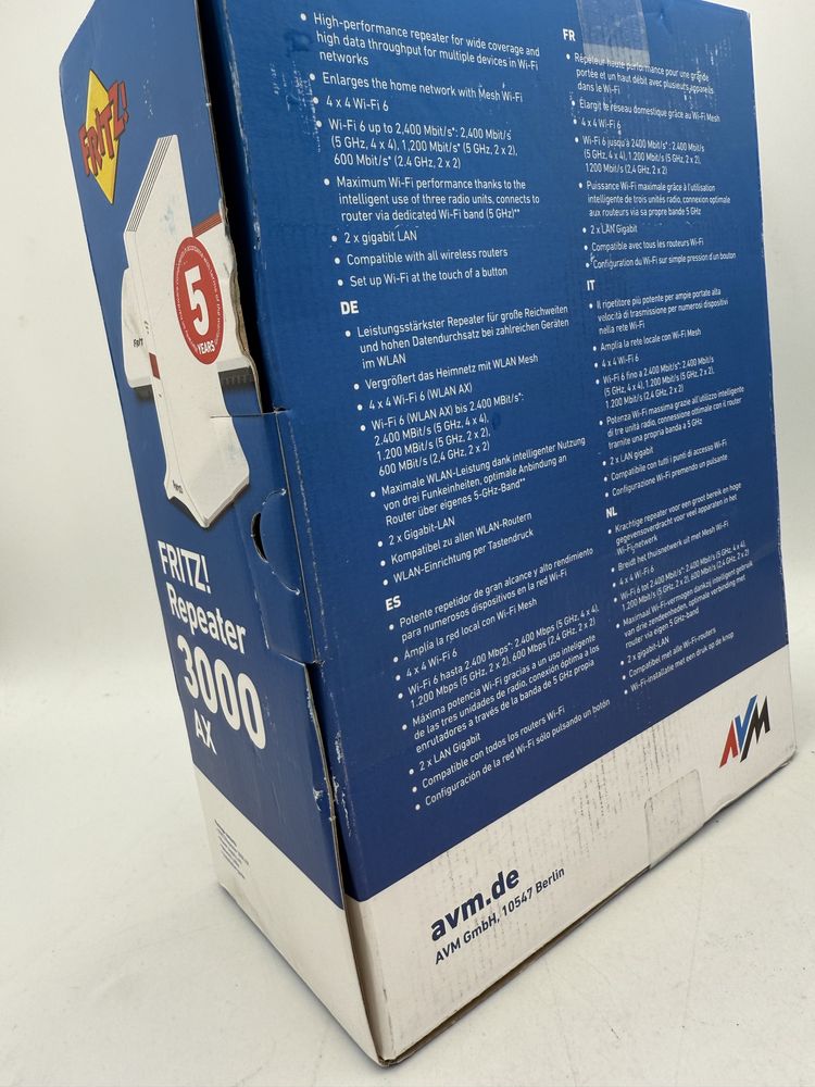FRITZ!Repeater 3000 AX Repetitor de retea 2400 Mbit/s alb