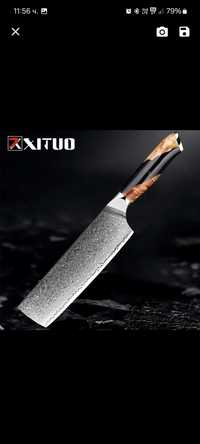 Nakiri Damaskus knife/Nakiri нож Дамаска стомана