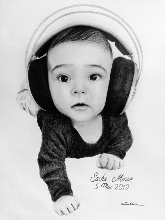 Portret realist in creion / portret personalizat / desen la comanda