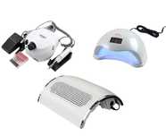 KIT aparate, Lampa Uv LED Sun5, Freza unghii 35000RPM, Aspirator praf
