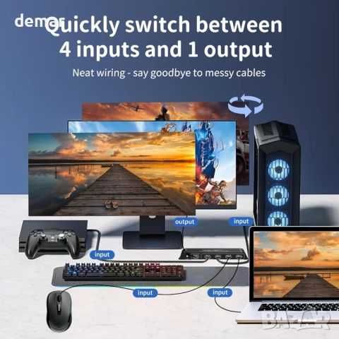 HDMI превключвател 4 порта 8K 60Hz HDMI превключвател 4 входа -1 изход