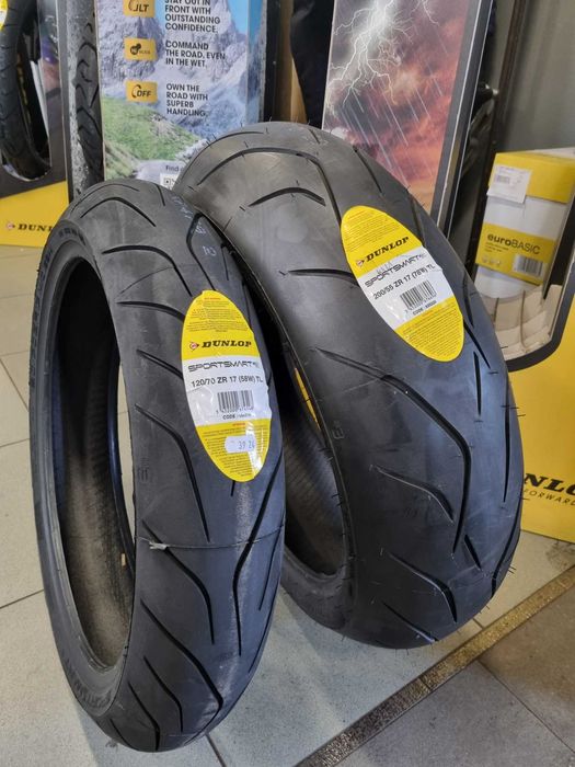 120/70R17 и 200/55R17 DUNLOP МК3 комплект нови гуми за мотоциклет