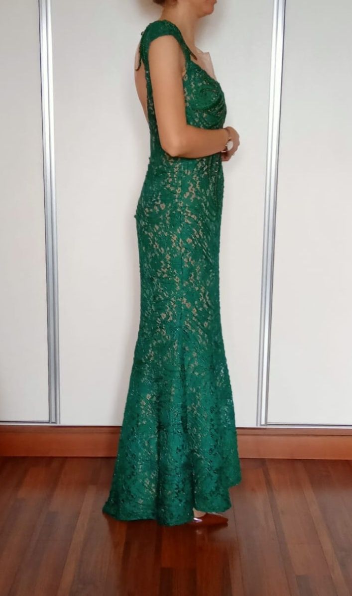 Rochie de seara, verde smarald, lunga