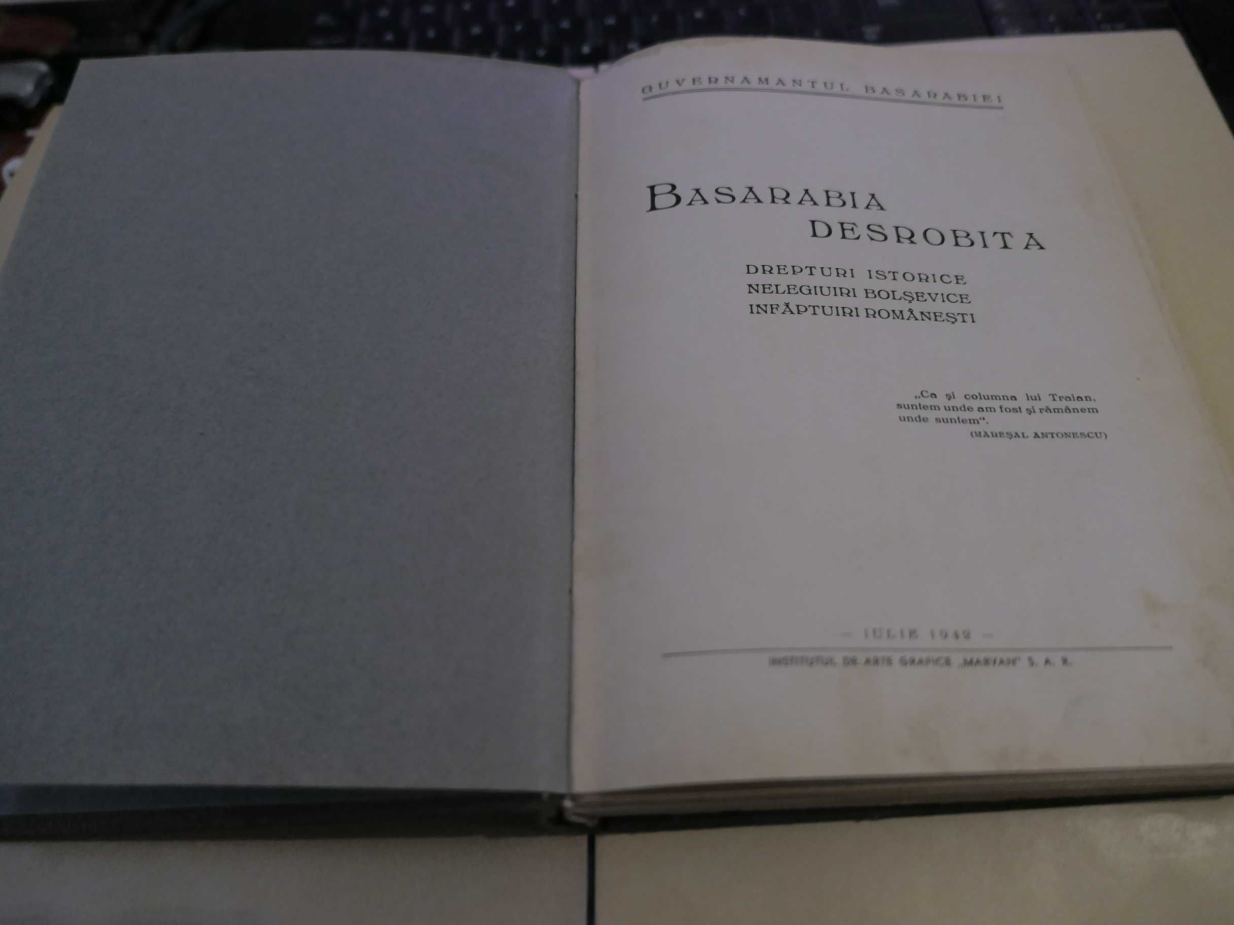 Guvernamantul Basarabiei Basarabia Desrobita 1942 Rege MIHAI Antonescu