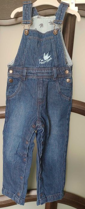 Set  salopeta, blugi + 4 bluze maneca lunga 100% bc mar 86/92, 1/2 ani