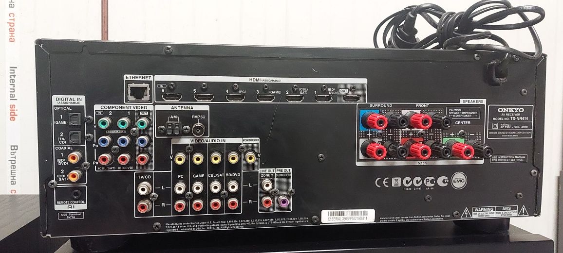Ресивър ONKYO TX-NR414 с дистанционно