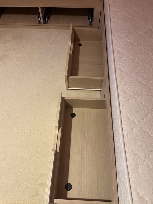 Pat o persoană 90x200 cm cu saltea și sertare – complet