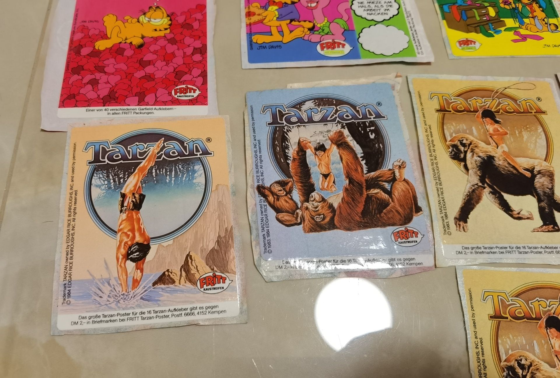 Stickere Tarzan, Garfield anii 80