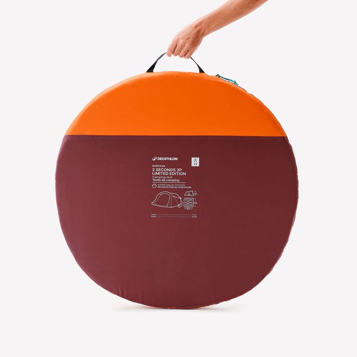 Cort Camping 2 Seconds 3 Persoane Vintage - produs resigilat Decathlon